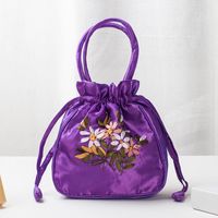 Women's Small Silk Flower Vintage Style String Handbag sku image 5