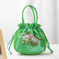 Women's Small Silk Flower Vintage Style String Handbag sku image 6