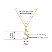 Copper 14K Gold Plated Simple Style Classic Style Plating Letter Pendant Necklace main image 2
