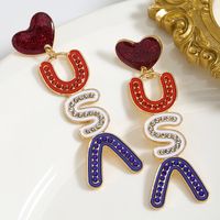 1 Pair Vintage Style Luxurious Classic Style Usa Enamel Alloy Drop Earrings main image 9