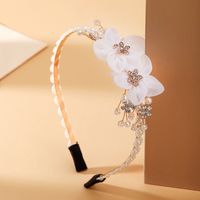 Women's Fairy Style Shiny Flower Organza Metal Inlay Artificial Crystal Artificial Pearls Hair Band main image 3