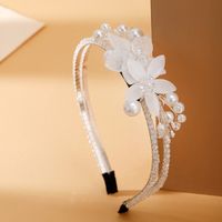 Women's Fairy Style Shiny Flower Organza Metal Inlay Artificial Crystal Artificial Pearls Hair Band main image 4