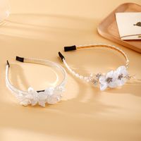 Women's Fairy Style Shiny Flower Organza Metal Inlay Artificial Crystal Artificial Pearls Hair Band main image 1