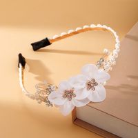 Women's Fairy Style Shiny Flower Organza Metal Inlay Artificial Crystal Artificial Pearls Hair Band main image 6