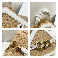 Women's Small Straw Geometric Classic Style Lock Clasp Straw Bag main image 7