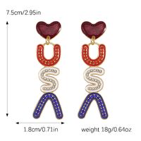 1 Pair Vintage Style Luxurious Classic Style Usa Enamel Alloy Drop Earrings main image 11