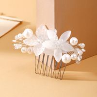 Women's Fairy Style Princess Bridal Flower Imitation Pearl Handmade Inlay Artificial Pearls Rhinestones Hair Clip Insert Comb main image 8