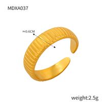 Titanium Steel 18K Gold Plated Casual Simple Style Plating Hollow Out Heart Shape Smiley Face Flower Open Rings sku image 8