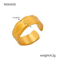 Titanium Steel 18K Gold Plated Casual Simple Style Plating Hollow Out Heart Shape Smiley Face Flower Open Rings sku image 10