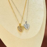 Wholesale IG Style Shiny Heart Shape Wings 304 Stainless Steel Copper Inlay Zircon Pendant Necklace main image 1