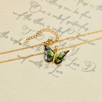 IG Style Sweet Butterfly 304 Stainless Steel Plastic Copper Inlay Women's Pendant Necklace main image 5
