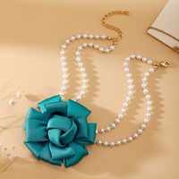 IG Style Sweet Flower Imitation Pearl Beaded Women's Necklace sku image 1