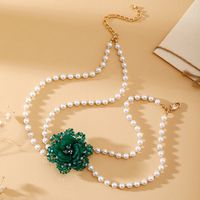 IG Style Sweet Flower Imitation Pearl Beaded Women's Necklace sku image 2