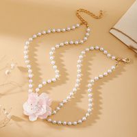 IG Style Sweet Flower Imitation Pearl Beaded Women's Necklace sku image 4