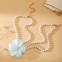 IG Style Sweet Flower Imitation Pearl Beaded Women's Necklace sku image 5