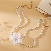 IG Style Sweet Flower Imitation Pearl Beaded Women's Necklace sku image 6