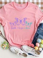 Women's T-shirt Short Sleeve T-Shirts Round Casual Butterfly main image 5