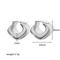 1 Pair Fashion Solid Color Plating Stainless Steel Gold Plated Earrings sku image 7