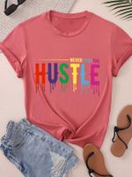 Women's T-shirt Short Sleeve T-Shirts Round Casual Letter main image 6