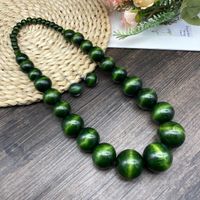 Retro Exaggerated Beach Round Wood Beaded Women's Jewelry Set main image 7