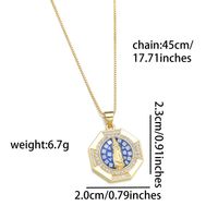 Copper 18K Gold Plated Simple Style Enamel Inlay Virgin Mary Shell Zircon Pendant Necklace main image 4