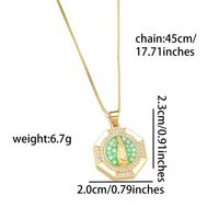 Copper 18K Gold Plated Simple Style Enamel Inlay Virgin Mary Shell Zircon Pendant Necklace main image 2