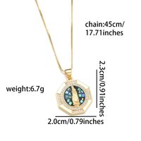 Copper 18K Gold Plated Simple Style Enamel Inlay Virgin Mary Shell Zircon Pendant Necklace main image 5