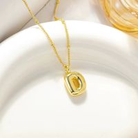 Großhandel Einfacher Stil Strassenmode Buchstabe Kupfer K Vergoldet Halskette Mit Anhänger sku image 4