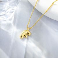 Großhandel Einfacher Stil Strassenmode Buchstabe Kupfer K Vergoldet Halskette Mit Anhänger sku image 6