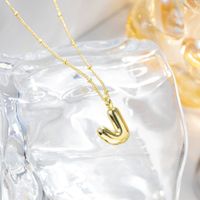 Großhandel Einfacher Stil Strassenmode Buchstabe Kupfer K Vergoldet Halskette Mit Anhänger sku image 10