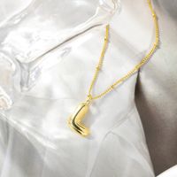Großhandel Einfacher Stil Strassenmode Buchstabe Kupfer K Vergoldet Halskette Mit Anhänger sku image 12