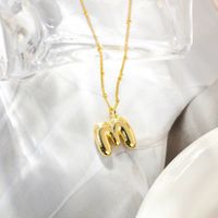 Großhandel Einfacher Stil Strassenmode Buchstabe Kupfer K Vergoldet Halskette Mit Anhänger sku image 13