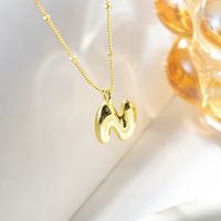 Großhandel Einfacher Stil Strassenmode Buchstabe Kupfer K Vergoldet Halskette Mit Anhänger sku image 14