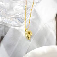 Großhandel Einfacher Stil Strassenmode Buchstabe Kupfer K Vergoldet Halskette Mit Anhänger sku image 16