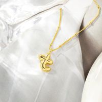 Großhandel Einfacher Stil Strassenmode Buchstabe Kupfer K Vergoldet Halskette Mit Anhänger sku image 20
