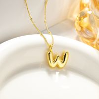 Großhandel Einfacher Stil Strassenmode Buchstabe Kupfer K Vergoldet Halskette Mit Anhänger sku image 23