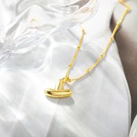 Großhandel Einfacher Stil Strassenmode Buchstabe Kupfer K Vergoldet Halskette Mit Anhänger sku image 25