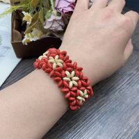 Basic Polka Dots Petal Alloy Wood Beaded Women's Bracelets main image 4