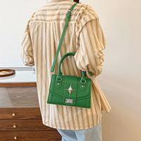 Women's Pu Leather Solid Color Streetwear Sewing Thread Flip Cover Handbag sku image 4