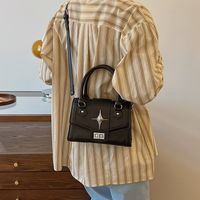 Women's Pu Leather Solid Color Streetwear Sewing Thread Flip Cover Handbag sku image 6