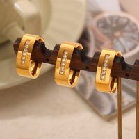 Titan Stahl 18 Karat Vergoldet Elegant Einfacher Stil Überzug Inlay Farbblock Strasssteine Ringe main image 5