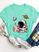 Women's T-shirt Short Sleeve T-Shirts Round Casual Cartoon main image 4