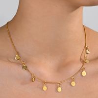 Copper 18K Gold Plated Simple Style Classic Style Plating Coin Bracelets Necklace sku image 1