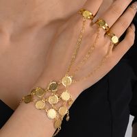Kupfer 18 Karat Vergoldet Einfacher Stil Klassischer Stil Überzug Münze Armbänder Halskette sku image 3