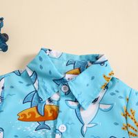 Vacation Shark Printing Cotton Blend Boys Clothing Sets main image 3