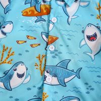 Vacation Shark Printing Cotton Blend Boys Clothing Sets main image 2