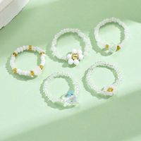 Wholesale Jewelry Simple Style Classic Style Flower Artificial Crystal Seed Bead Beaded Rings main image 6