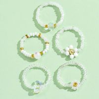 Wholesale Jewelry Simple Style Classic Style Flower Artificial Crystal Seed Bead Beaded Rings main image 5
