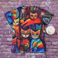 Frau T-Shirt Kurzarm T-Shirts Einfacher Stil Katze main image 5