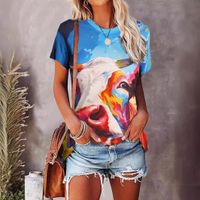 Women's T-shirt Short Sleeve T-Shirts Simple Style Cattle main image 1